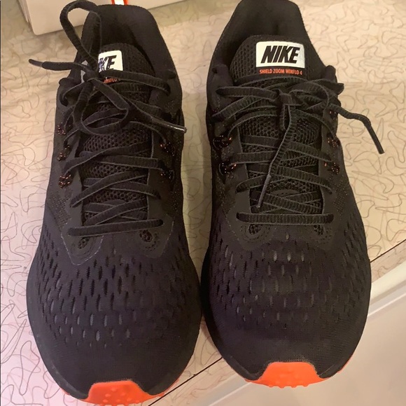 nike shield black orange